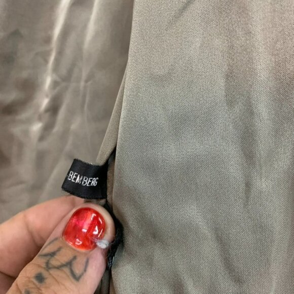 Womens L Mink Fur Coat Brown With Tassel Belt Ribbed Corded Short Length - Picture 8 of 16